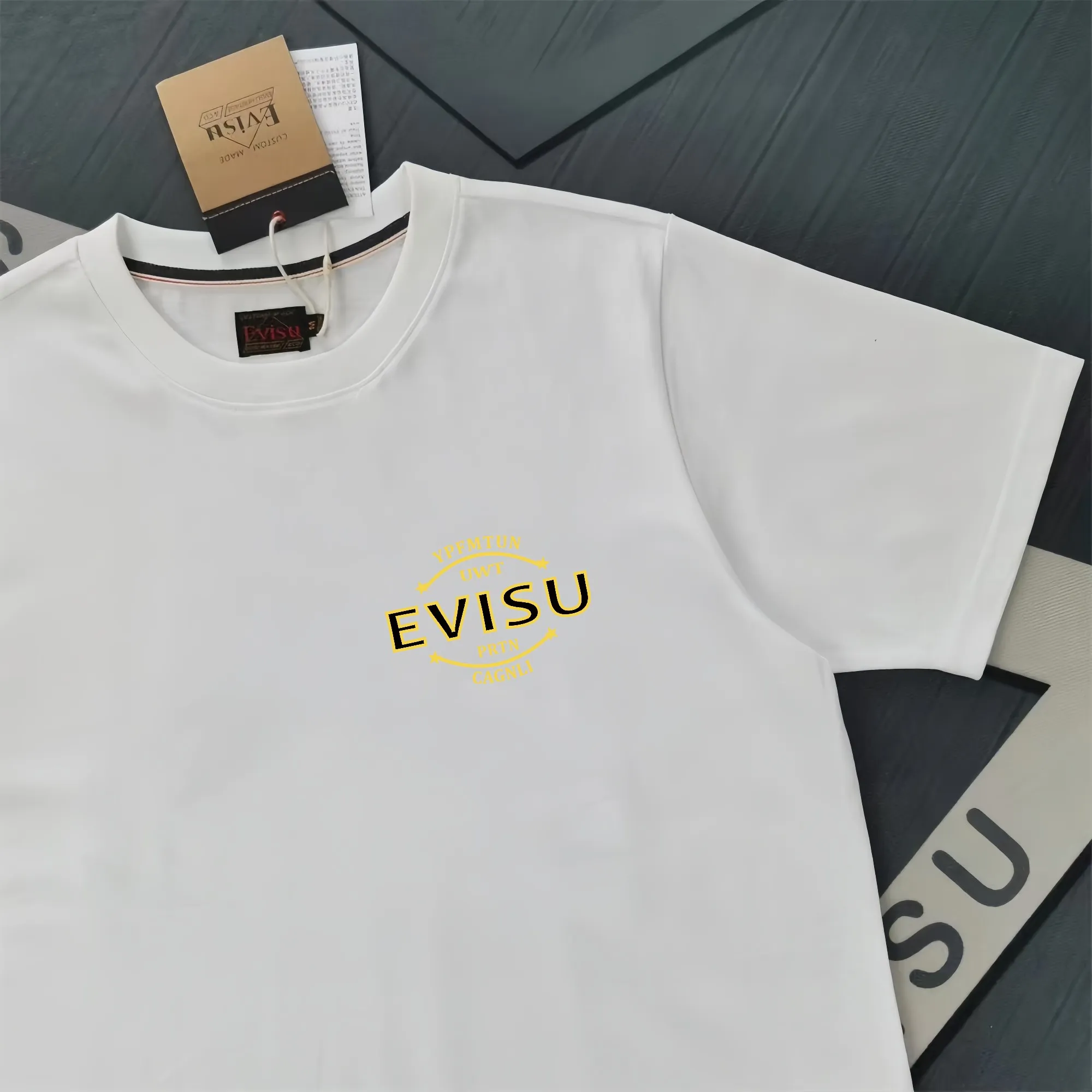 Evisu 2025New Arrival T ⚠ Quality⚠ Same Style T 。 ，Black S-XXL，White S-XXL，Gray M-XXL，Red S-XXL， Red M-XXL